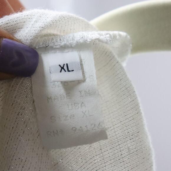 CP Shades White Sparkle Linen XL Tank Top and Scarf Shawl Wrap - Picture 11 of 13